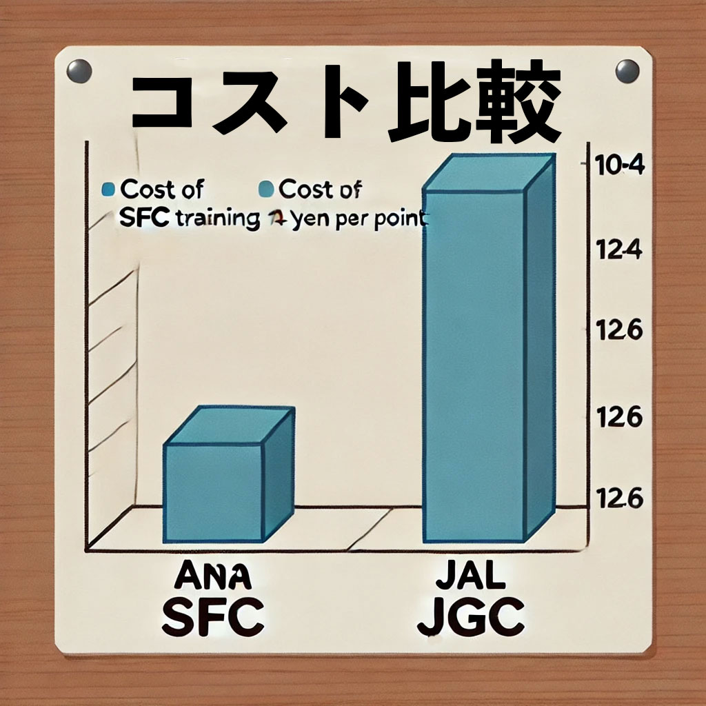 SFC修行とJGC修行のコストパフォーマンスを比較した棒グラフ